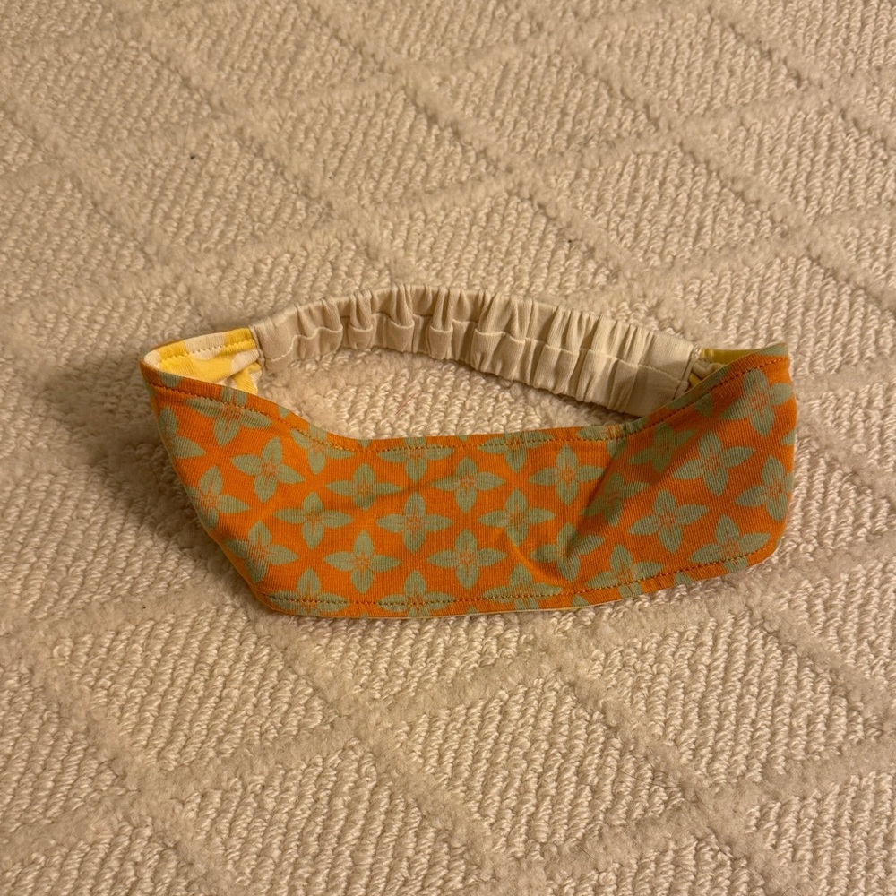 Matilda Jane reversible Orange and Green Patterned Headband